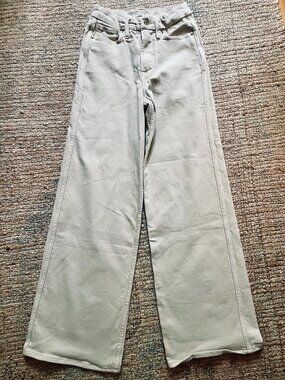 Good American Womens Good Skate Wide Leg Jeans Off White GSL802PT Size 00/24 EUC